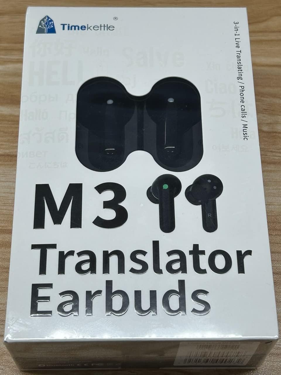 M3 3-In-1 Language Translator Earbuds, Real-Time Translation in 43 Languages and 96 Accents, Offline Translator, No Subscription, Two-Way Voice Translator for Travel and Business
