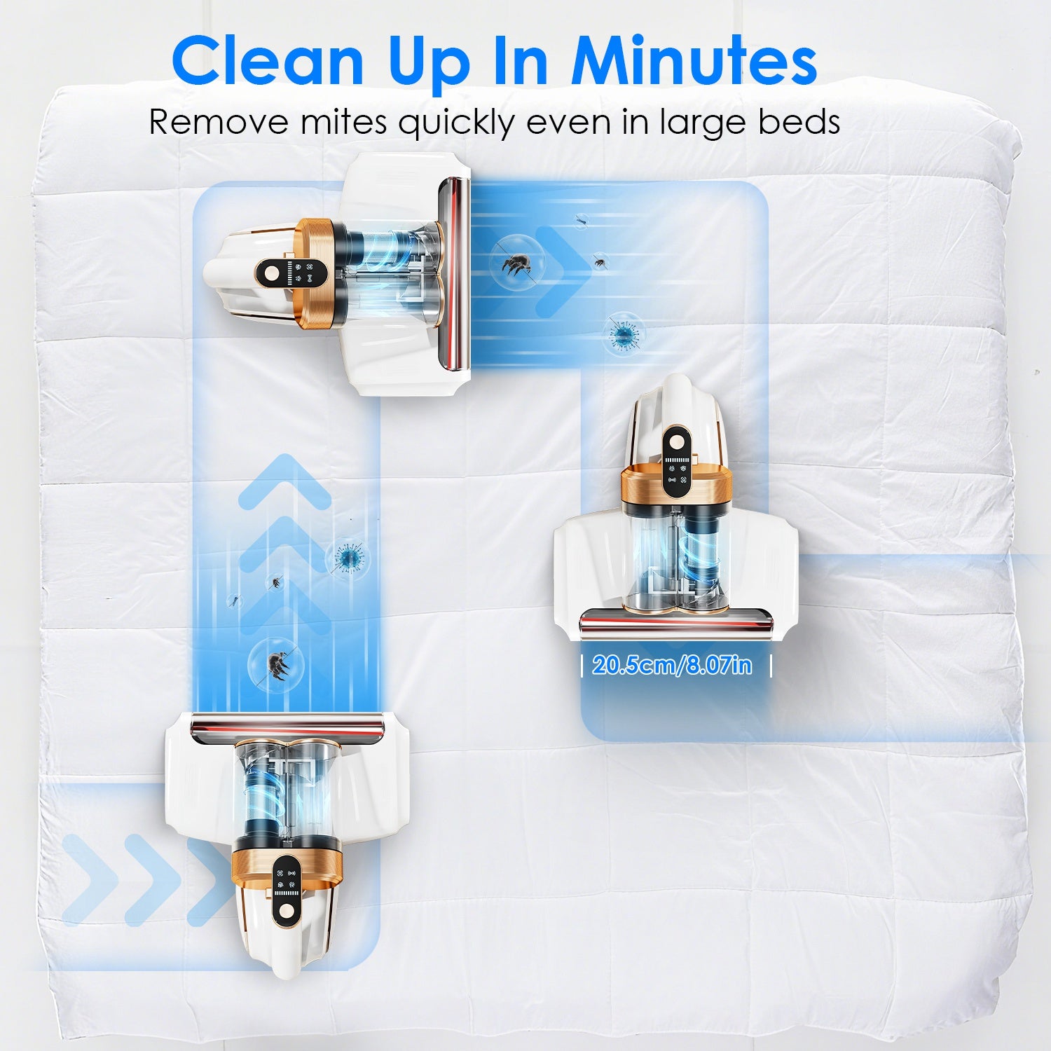 Mattress Vacuum Cleaner With Ultrasonic And UVC Light