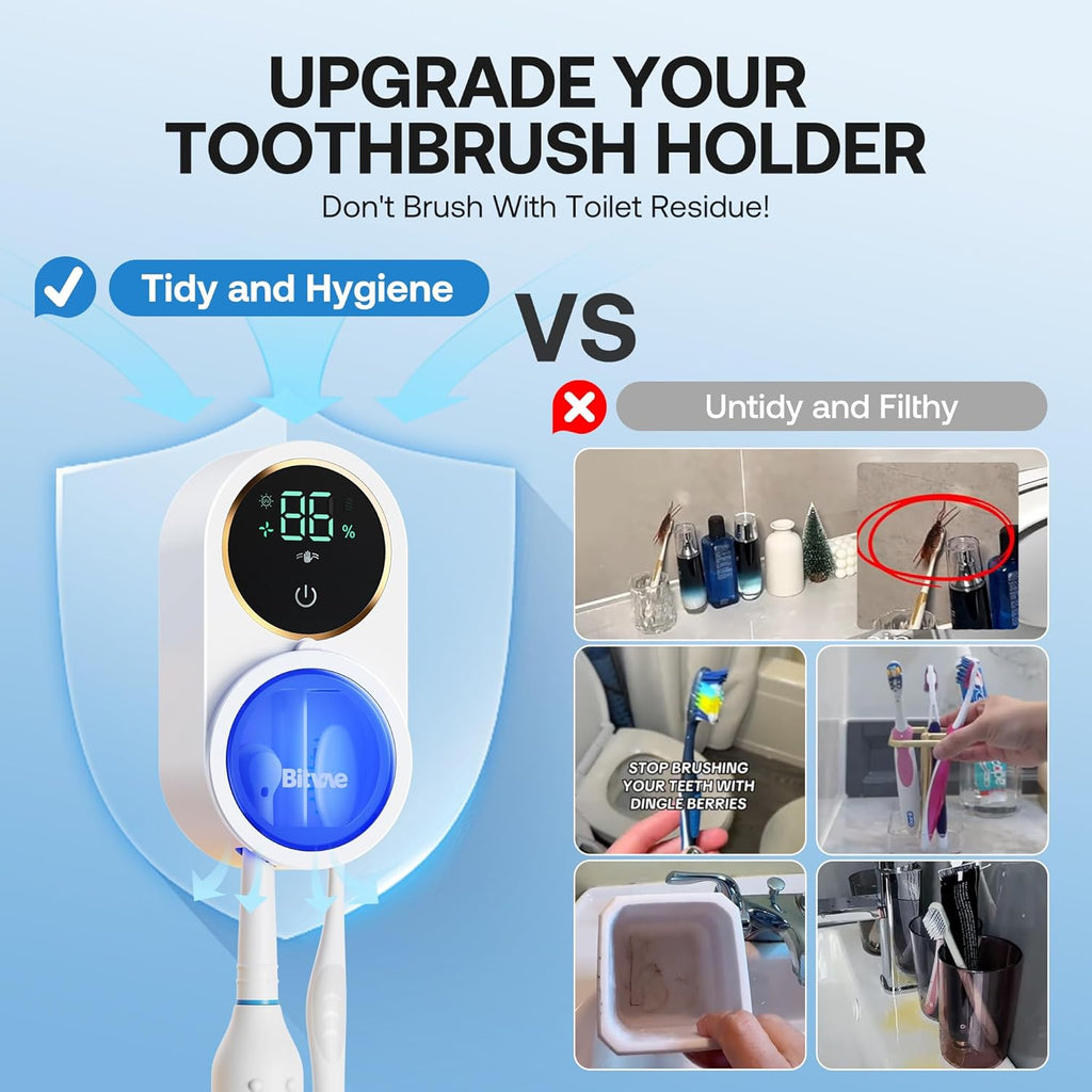 HOAXtech UV light Toothbrush Holder (Wall-Mounted)