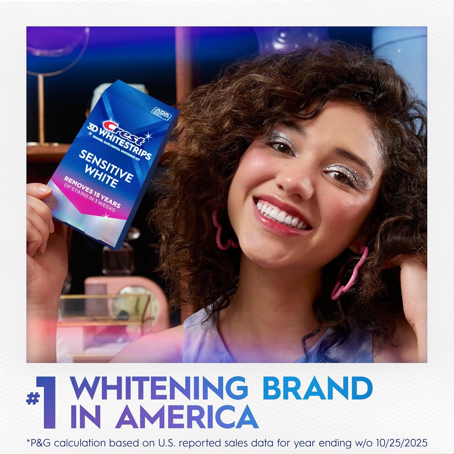 3Dwhitestrips Sensitive White At-Home Teeth Whitening Kit, 18 Treatments, Gently Removes 15 Years of Stains