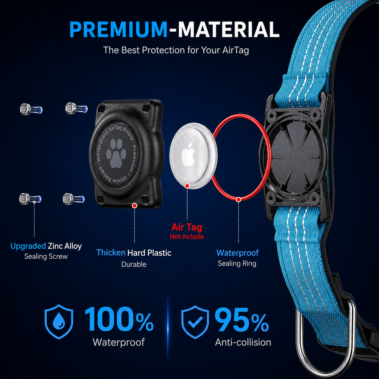 HOAXtech AirTag Dog Collar