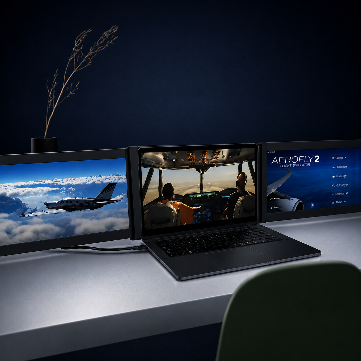 Portable Dual-Screen Laptop Monitor