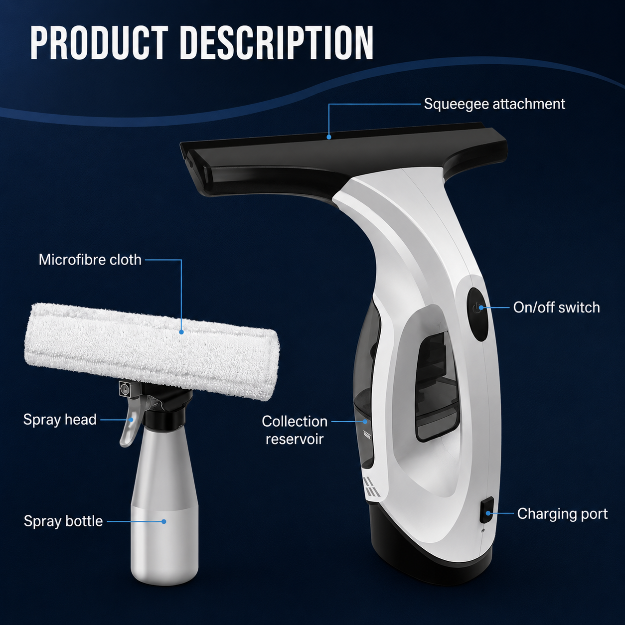 Cordless Window Vacuum Cleaner