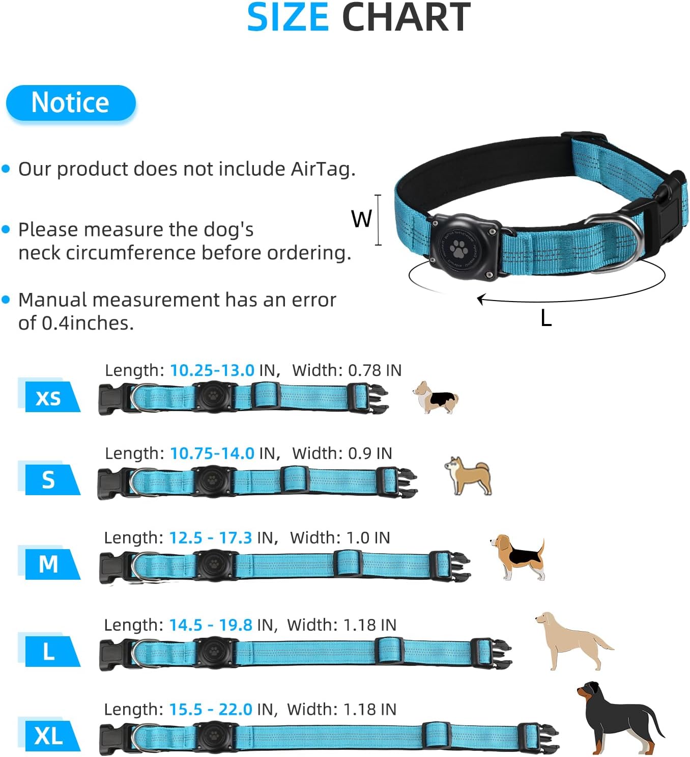 Upgraded Airtag Dog Collar